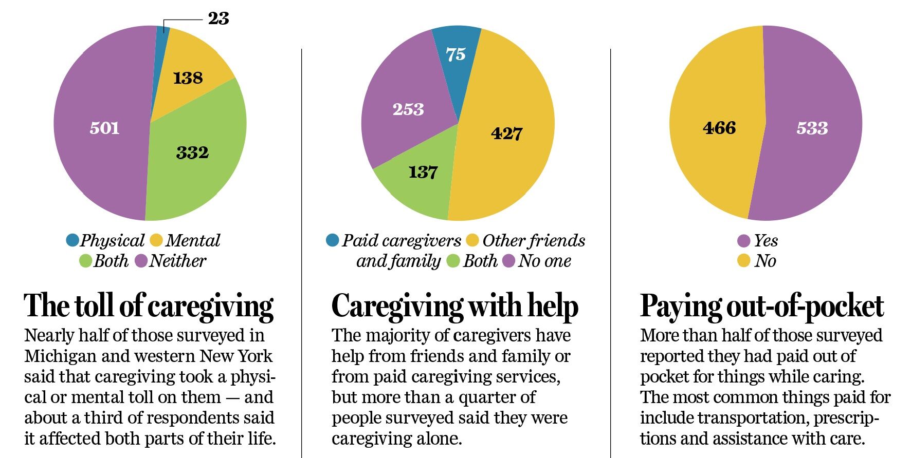 Toll of caregiving charts